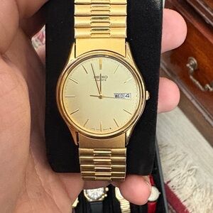 Seiko Gold Day-Date Quartz Watch